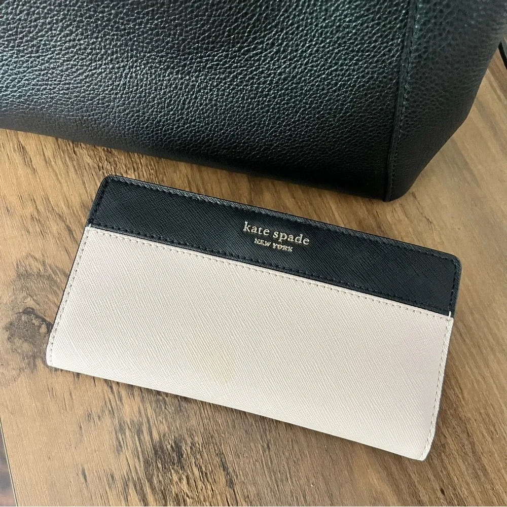 Kate Spade Medium Triple Compartment Satchel Jackson Black With Wallet